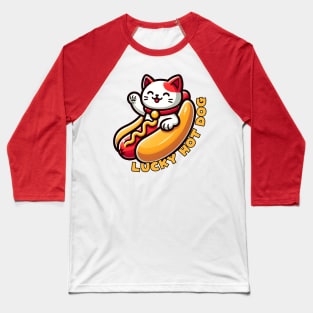 Maneki Neko Hot dog Baseball T-Shirt